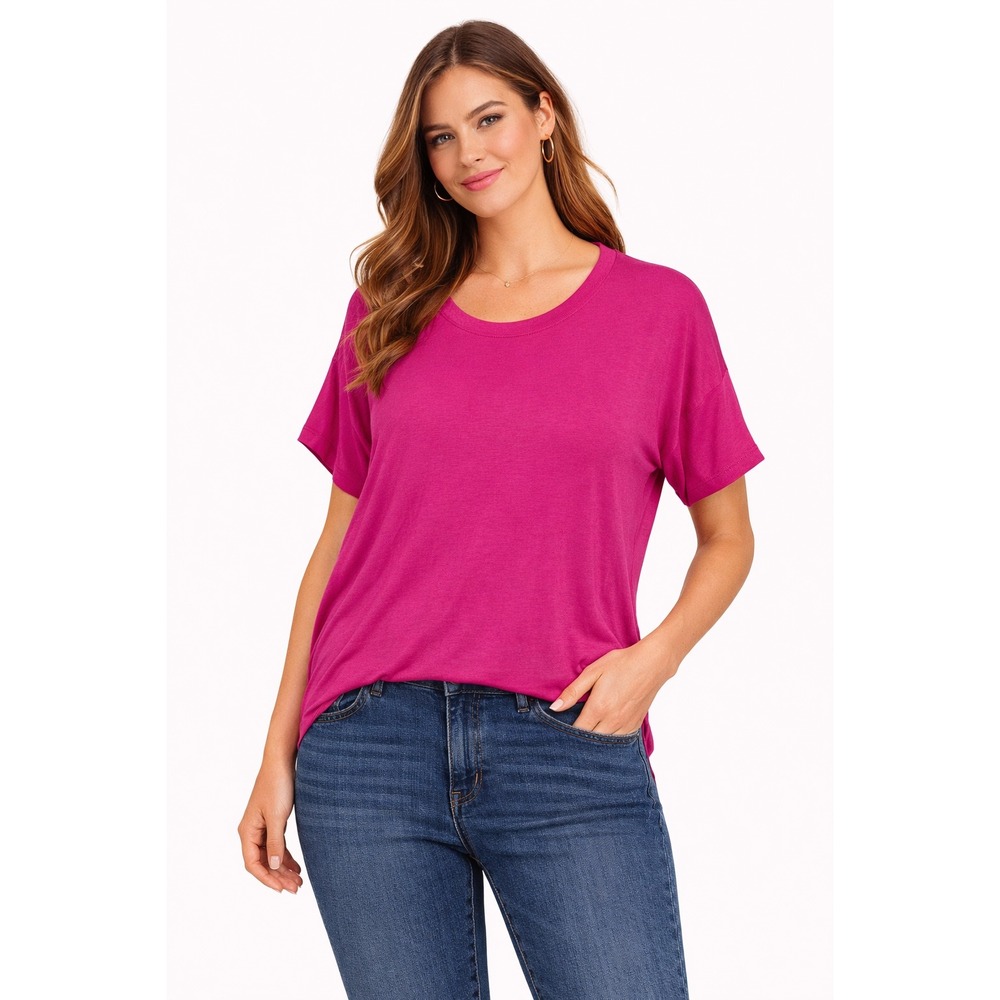Cabi Womens Pink Oversized Short‎ Sleeve Knit Top Style 6336 Size Large